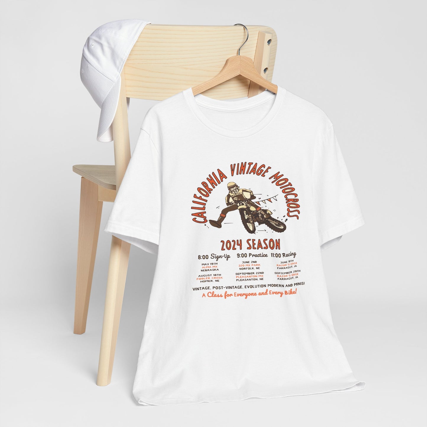 Vintage California Motocross 2024 Bella+Canvas 3001 Tee – White