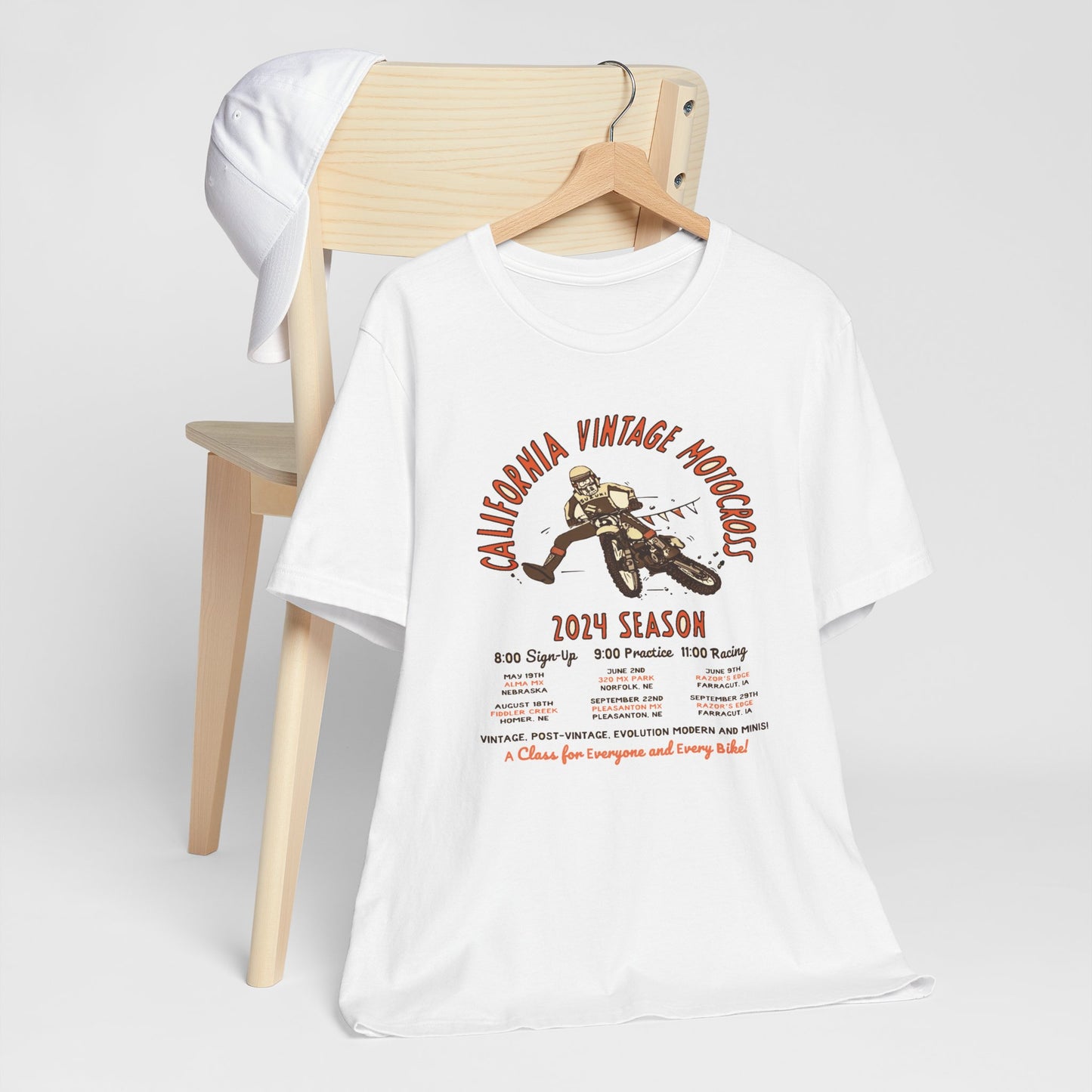 Vintage California Motocross 2024 Bella+Canvas 3001 Tee – White